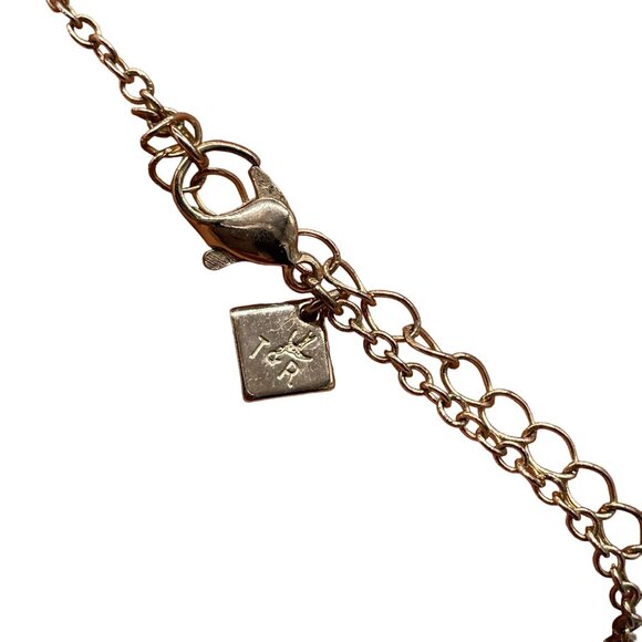 T&R Pave Rhinestone Crescent Half Moon Pendant Chain Necklace Gold Tone Classic - Picture 6 of 6